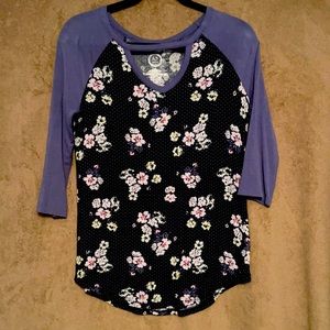 Maurices floral 3/4 shirt